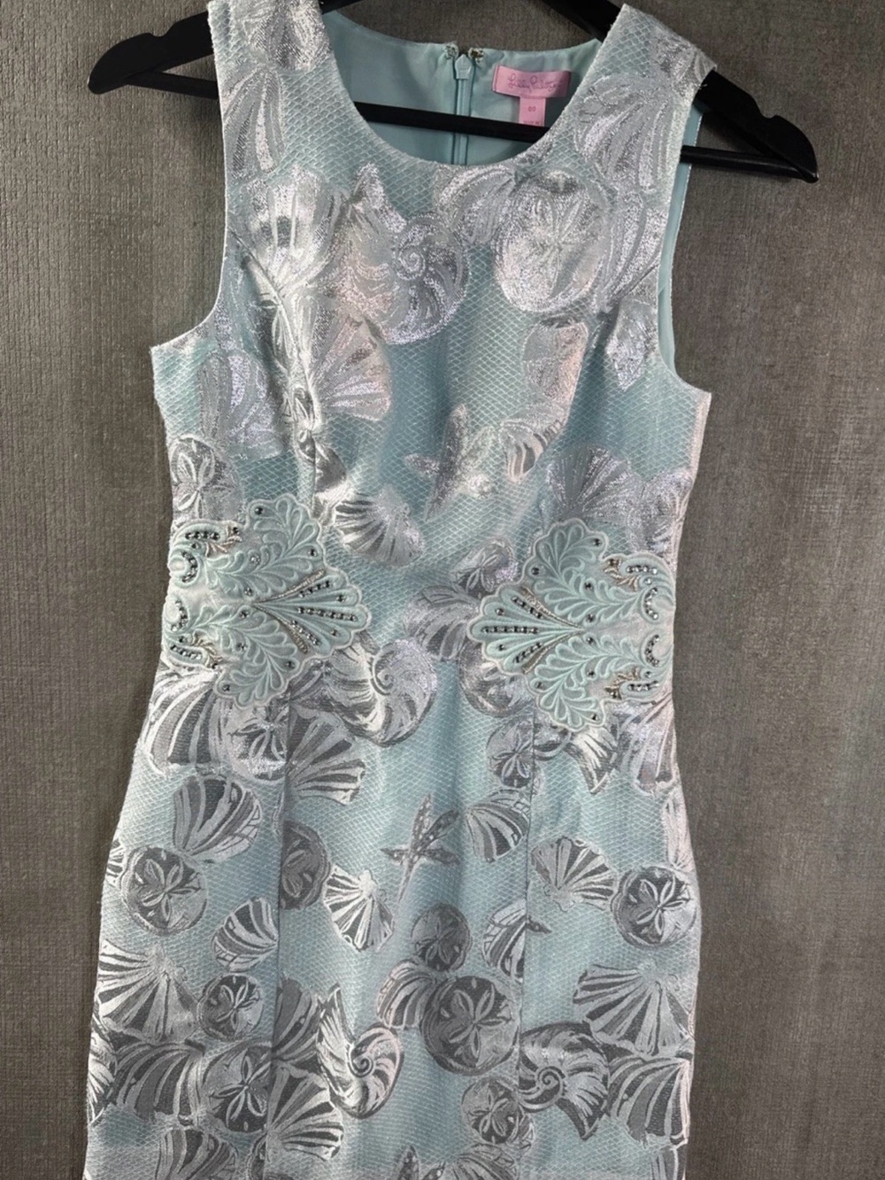 Lilly Pulitzer Mila Shift Dress Metallic Shell Jacquard 00 - Picture 2 of 11